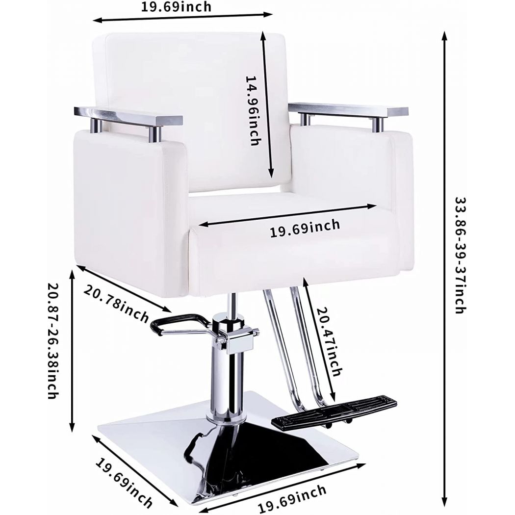 Heavy Duty Steel Frame Stylist Salon Chair White 